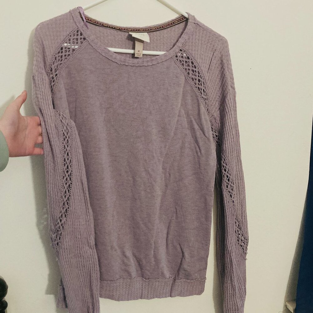 Lace-sleeve Sweater